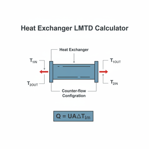Heat Exchanger LMTD Calculator Technical Diagram