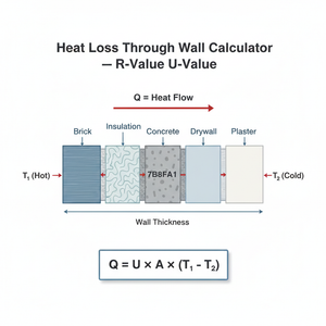 Heat Loss Through Wall Calculator   R Value U Value Technical Diagram
