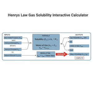 Henrys Law Gas Solubility Interactive Calculator Technical Diagram