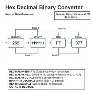 Hex Decimal Binary Converter Technical Diagram
