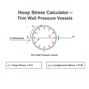 Hoop Stress Calculator   Thin Wall Pressure Vessels Technical Diagram