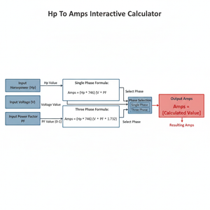 Hp To Amps Interactive Calculator Technical Diagram
