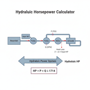 Hydraulic Horsepower Calculator Technical Diagram