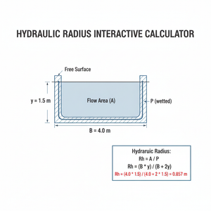 Hydraulic Radius Interactive Calculator Technical Diagram