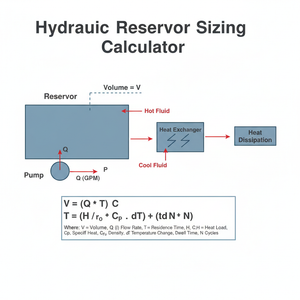 Hydraulic Reservoir Sizing Calculator Technical Diagram