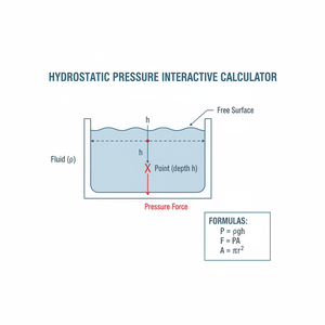 Hydrostatic Pressure Interactive Calculator Technical Diagram