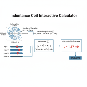 Inductance Coil Interactive Calculator Technical Diagram
