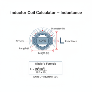 Inductor Coil Calculator   Inductance Technical Diagram