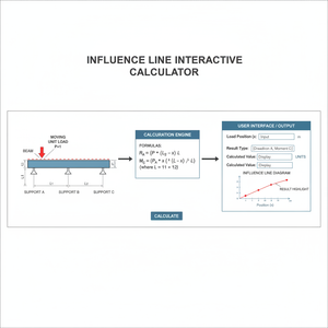 Influence Line Interactive Calculator Technical Diagram