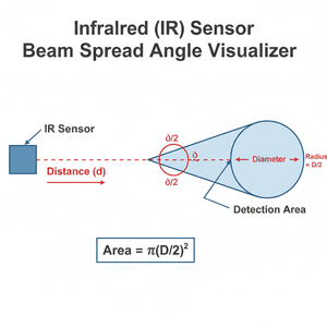 Infrared (IR) Sensor Beam Spread Angle Visualizer Technical Diagram