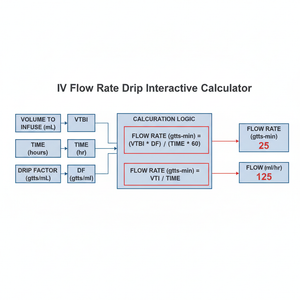 Iv Flow Rate Drip Interactive Calculator Technical Diagram