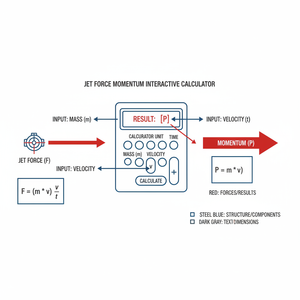 Jet Force Momentum Interactive Calculator Technical Diagram