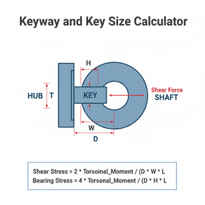 Keyway and Key Size Calculator Technical Diagram