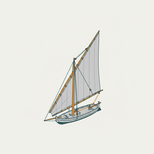 Lateen-rigged Felucca diagram