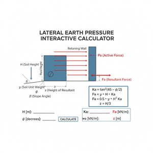 Lateral Earth Pressure Interactive Calculator Technical Diagram