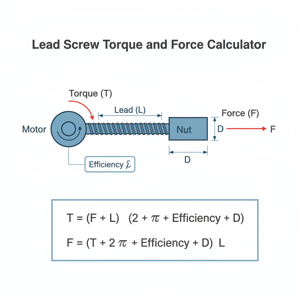 Free Lead Screw Torque and Force Calculator | FIRGELLI Engineering