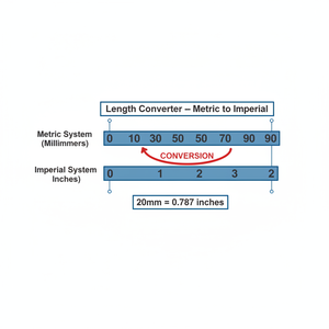 Length Converter   Metric to Imperial Technical Diagram