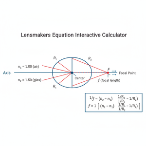 Lensmakers Equation Interactive Calculator Technical Diagram