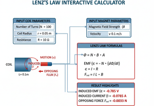 Lenzs Law Interactive Calculator Technical Diagram