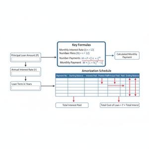 Loan Amortization Schedule Interactive Calculator Technical Diagram
