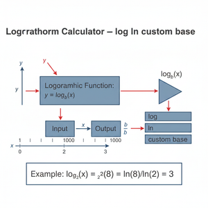 Logarithm Calculator   log ln custom base Technical Diagram