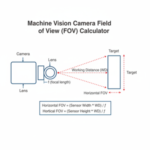 Machine Vision Camera Field of View (FOV) Calculator Technical Diagram