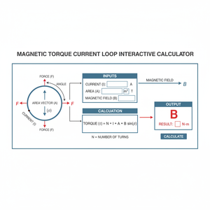 Magnetic Torque Current Loop Interactive Calculator Technical Diagram