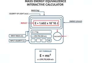 Mass Energy Equivalence Interactive Calculator Technical Diagram