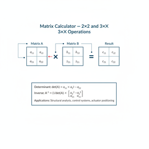 Matrix Calculator   2×2 and 3×3 Operations Technical Diagram