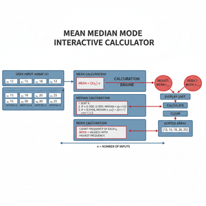 Mean Median Mode Interactive Calculator Technical Diagram