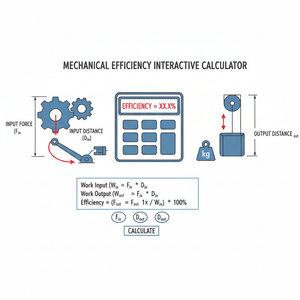 Mechanical Efficiency Interactive Calculator Technical Diagram