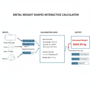 Metal Weight Shapes Interactive Calculator Technical Diagram