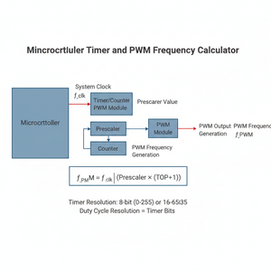 Microcontroller Timer and PWM Frequency Calculator Technical Diagram