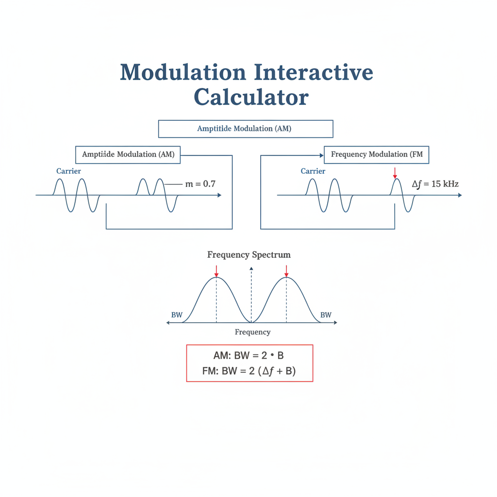 Modulation Interactive Calculator | AM, FM, PM Analysis