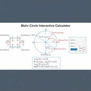 Mohr Circle Interactive Calculator Technical Diagram