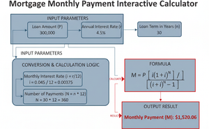Mortgage Monthly Payment Interactive Calculator Technical Diagram