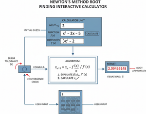 Newtons Method Root Finding Interactive Calculator Technical Diagram