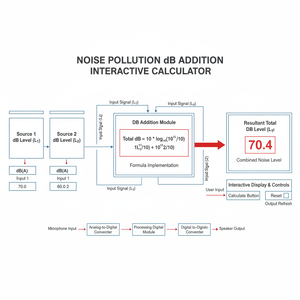 Noise Pollution dB Addition Interactive Calculator Technical Diagram