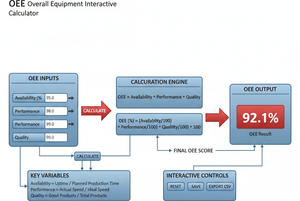 Oee Overall Equipment Interactive Calculator Technical Diagram