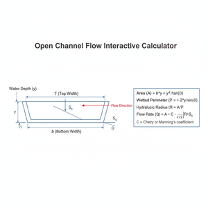 Open Channel Flow Interactive Calculator Technical Diagram