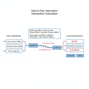 Optical Fiber Attenuation Interactive Calculator Technical Diagram