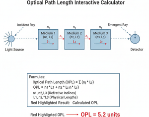 Optical Path Length Interactive Calculator Technical Diagram