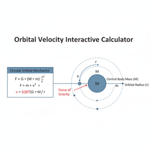 Orbital Velocity Interactive Calculator Technical Diagram