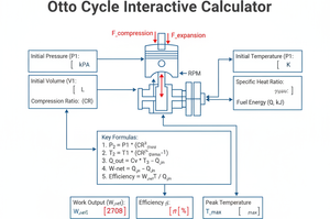 Otto Cycle Interactive Calculator Technical Diagram