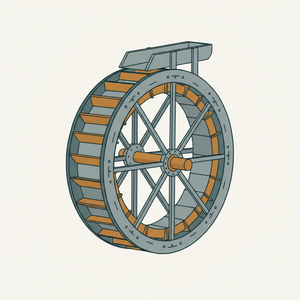Overshot Water Wheel diagram