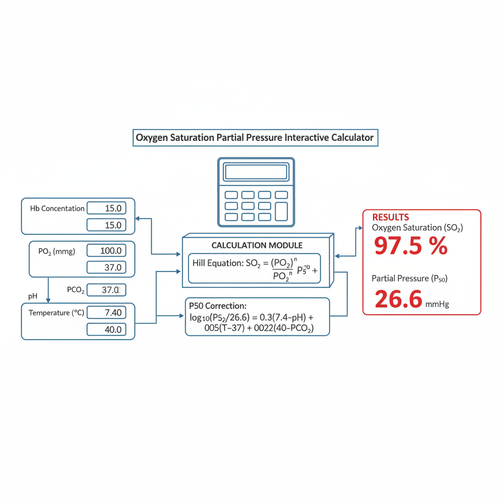 Oxygen Saturation Partial Pressure Interactive Calculator...