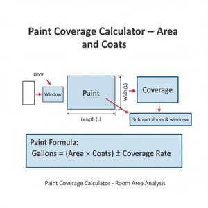 Paint Coverage Calculator   Area and Coats Technical Diagram