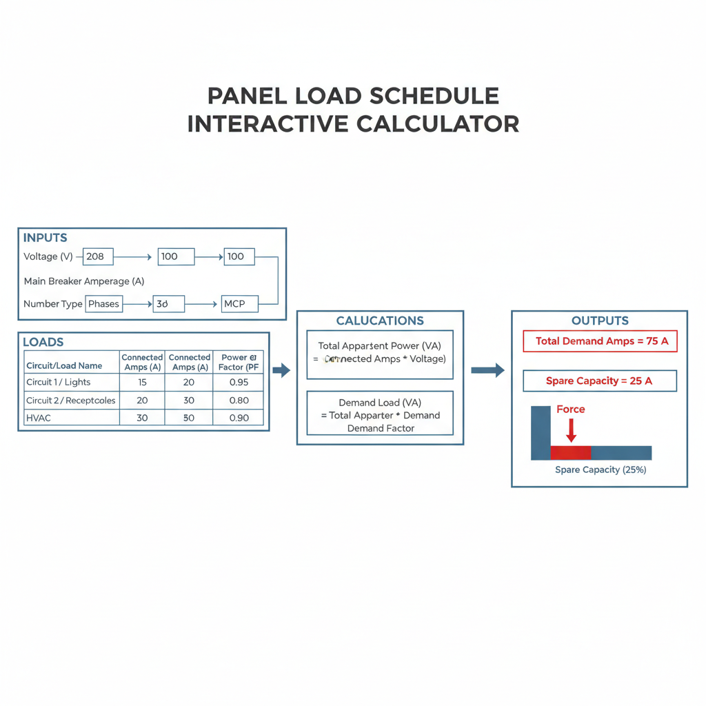 Machine Loading Shedule Panel Load Schedule Interactive Calculator | FIRGELLI
