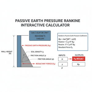 Passive Earth Pressure Rankine Interactive Calculator Technical Diagram
