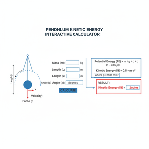 Pendulum Kinetic Energy Interactive Calculator Technical Diagram